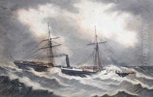 S. S. African. Oil Painting by A. Leicester Burroughs