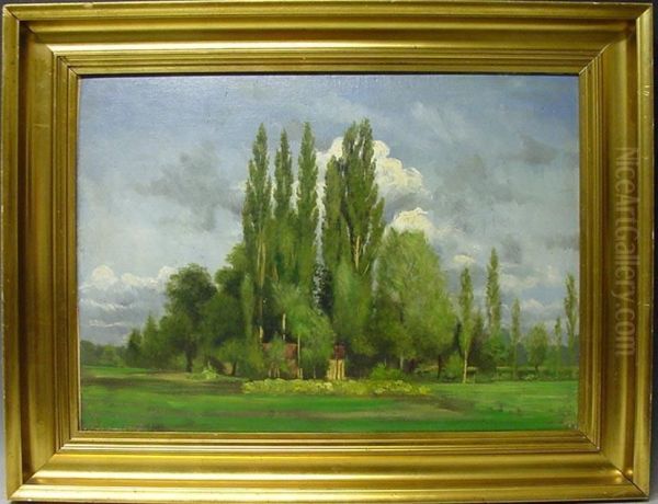 Landschaft Mit Haus Hinter Baumen Versteckt Oil Painting by Charles Thomas Burt