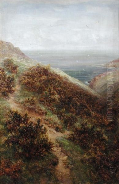 View Of The Devonshire Coast Near Clovelly Oil Painting by Charles Thomas Burt