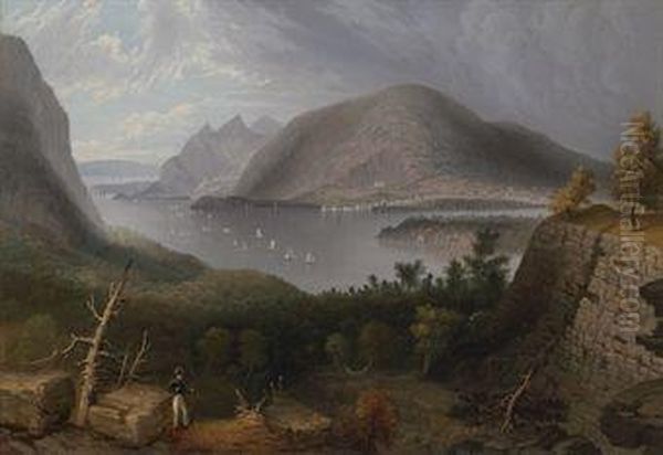 View Of Mount Taurus And Cold Spring From Fort Putnam Oil Painting by James Burt