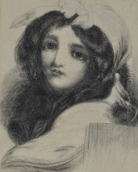 Portrait Of Annie Fitzgerald Oil Painting by Frederick William Burton