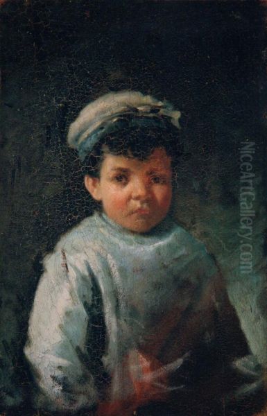 Julio Romero de Torres nino. Oil Painting by Rafael Romero Barros