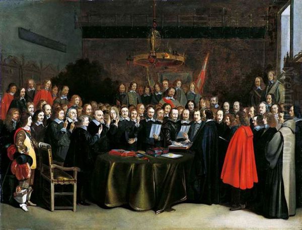 The Ratification of the Treaty of Munster (Copy) Oil Painting by Gerard Ter Borch