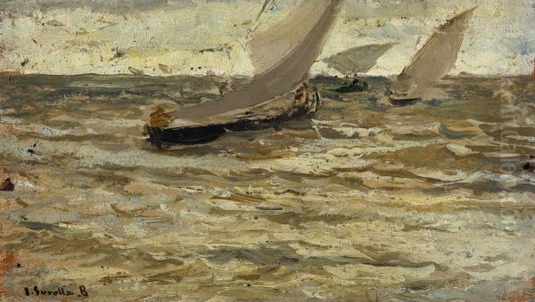 Salida de las barcas, Asturias Oil Painting by Joaquin Sorolla