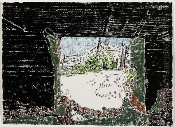 From a German Gun Pit at Bailleul Oil Painting by David Milne