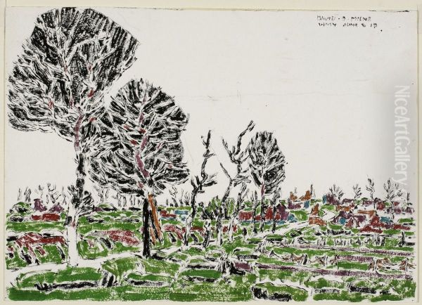 The Farbus-Vimy Road, looking towards Vimy Oil Painting by David Milne