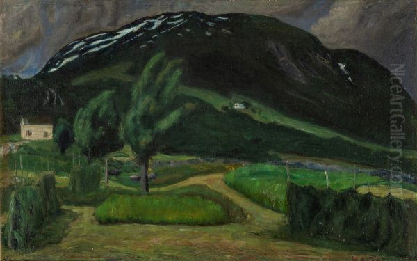 Night Oil Painting by Nikolai Astrup