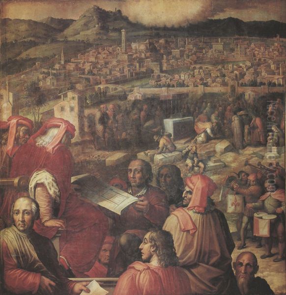 The enlargement of the city of Florence Oil Painting by Stradanus