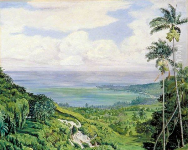 View over Ochos Rios, Jamaica Oil Painting by Marianne North