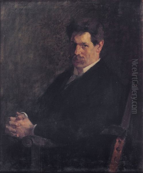 Portrait of Albert Schweitzer Oil Painting by Emile Schneider