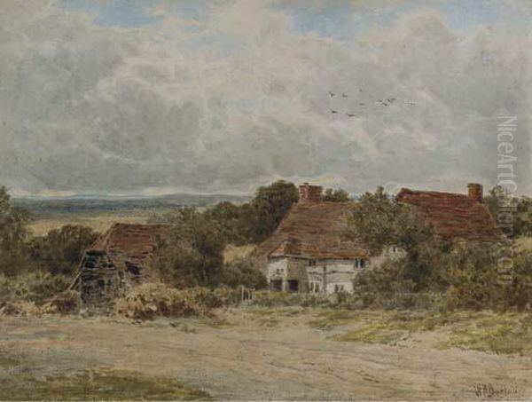 A Cottage Near Brook, Witley, Surrey Oil Painting by William Paton Burton