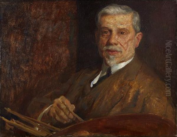 Portrait of Luciano Freire (c. 1915-1920) Oil Painting by Adriano de Sousa Lopes