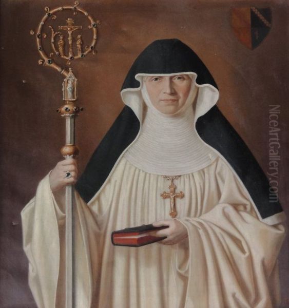 Maria Magdalena Kollefrath abbess of Lichtenthal Abbey Oil Painting by unknown