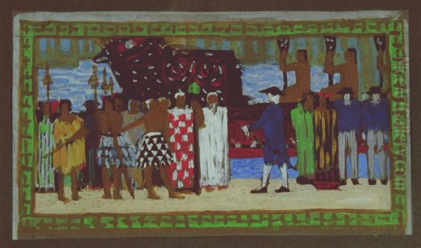 Untitled (Gathering) Oil Painting by Vivian Smith