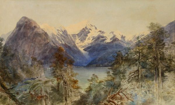 Milford Sound Oil Painting by William Mathew Hodgkins