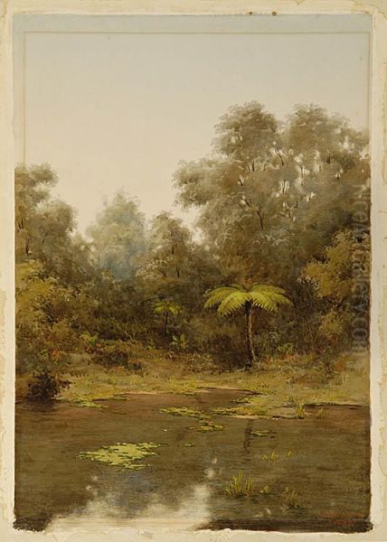 A Bush Pool Oil Painting by Edward William Payton