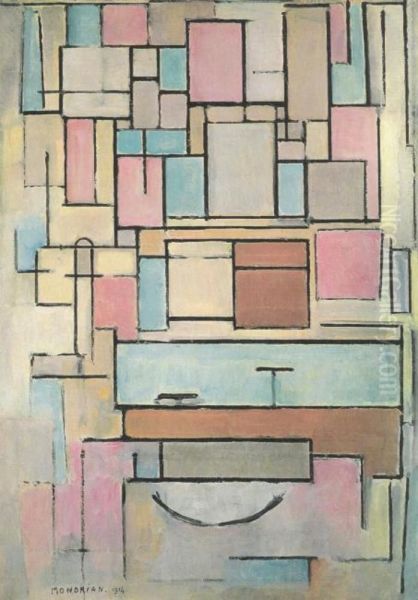 facade Oil Painting by Piet Mondrian