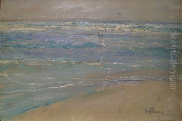 Make pa stranden Oil Painting by Eilif Peterssen