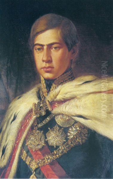 Portrait ofPedro V of Portugal(1837-1861) Oil Painting by Jose Rodrigues