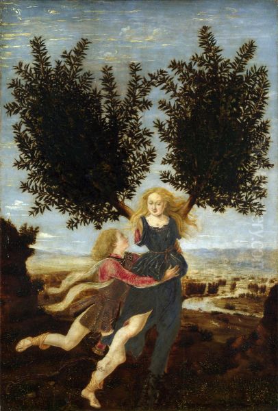 Apollo and Daphne Oil Painting by Piero del Pollaiuolo