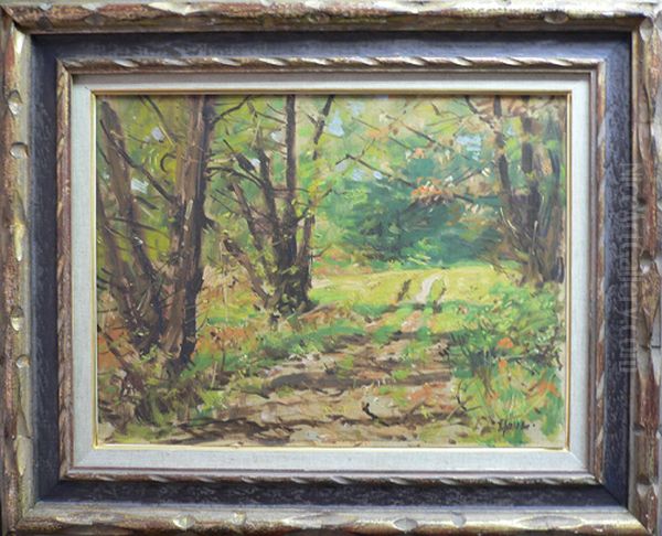 Forest Scene Oil Painting by Gilbert Gaul