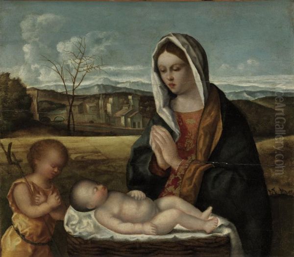 The Madonna And Child With Saint John The Baptist Oil Painting by Luca Antonio Busati