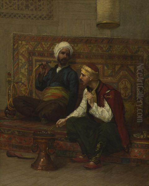 A Turkish Cafe. Oil Painting by Francis Davis Millet