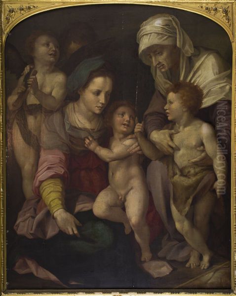 Madonna and Child with St. Elizabeth and infant John the Baptist Oil Painting by Vanderbilt Museum of Art