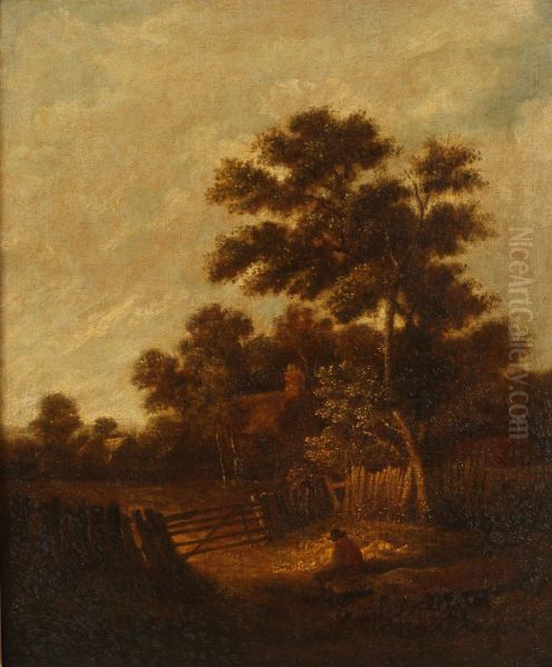 The Harling Gate. Oil Painting by John Crome