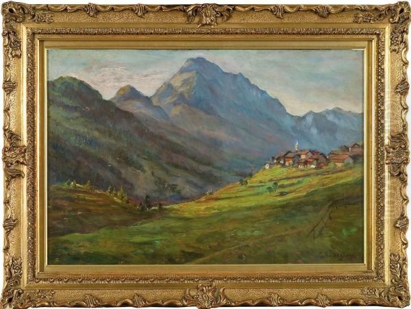 Villaggio Alpino Oil Painting by Giuseppe Buscaglione