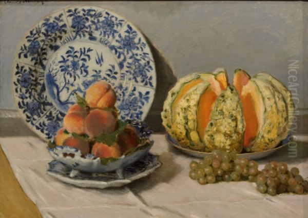 Still Life with Melon Oil Painting by Claude Monet