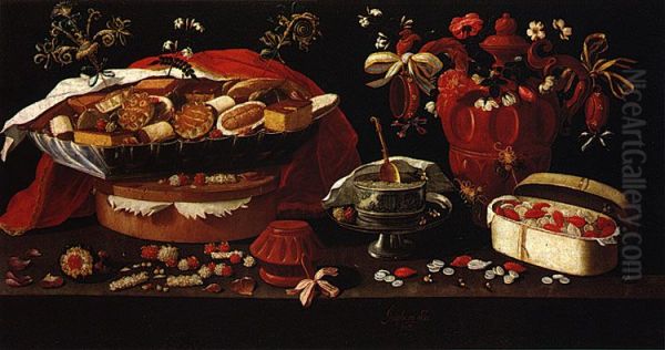 Still Life with Sweets Oil Painting by Josefa de Obidos