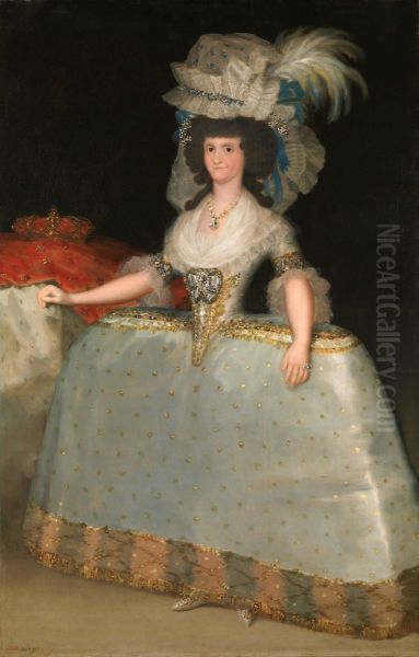 Maria Luisa con tontillo Oil Painting by Francisco Goya