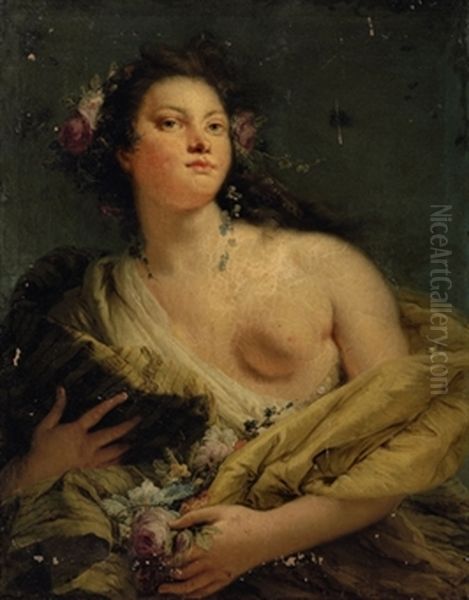 Retrato de mulher como Flora Oil Painting by Giovanni Battista Tiepolo