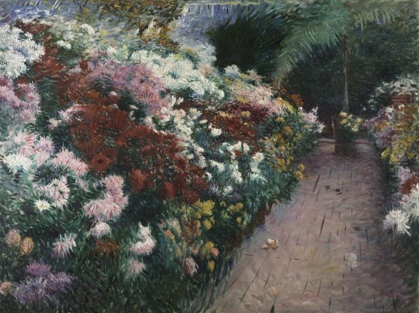 Chrysanthemums Oil Painting by Dennis Miller Bunker