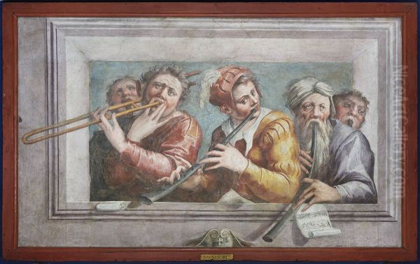 Musicians Oil Painting by Giorgio Vasari