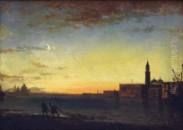 Twilight in Venice Oil Painting by Felix Ziem