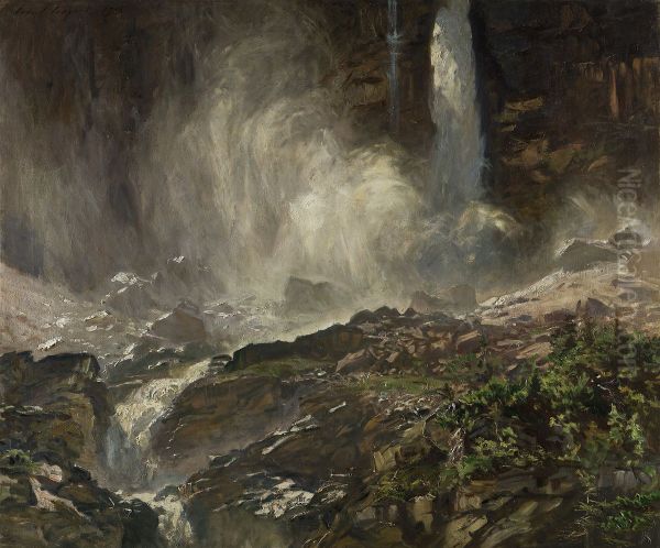 Yoho Falls Oil Painting by John Singer Sargent