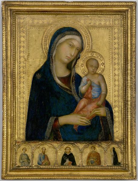 Virgin and Child Oil Painting by Simone Martini