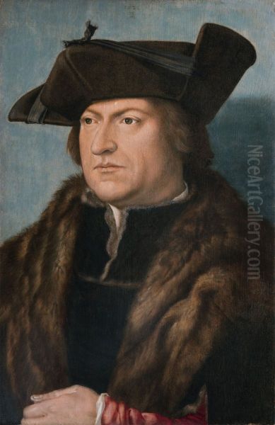 A Man in a Fur Coat Oil Painting by Albrecht Durer