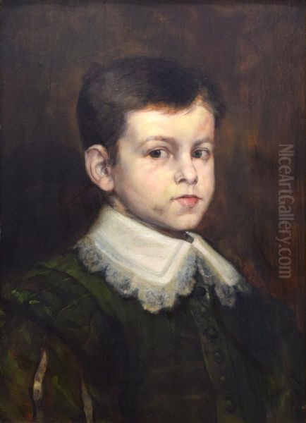 Portrait of a Boy in Van Dyck Costume Oil Painting by William Merritt Chase