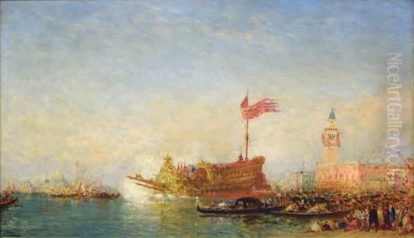 Venice Celebration, The Marriage of the Adriatic and Gulf of Venice Oil Painting by Felix Ziem