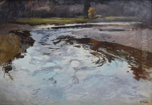 The River at Beaulieu Oil Painting by Frits Thaulow