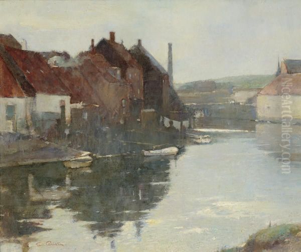 The Canal Oil Painting by Emil Carlsen