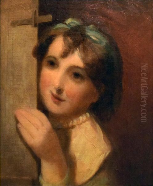 Mischief (Girl's Head) Oil Painting by Thomas Sully