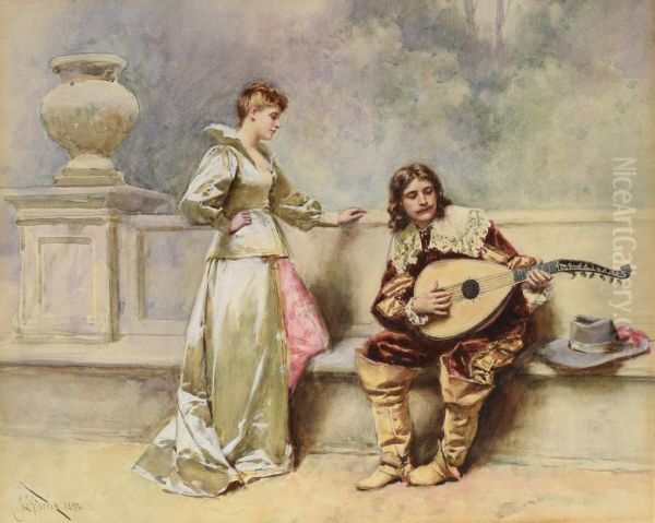 Serenade Oil Painting by Jean Leon Gerome Ferris