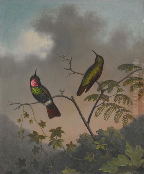 Brazilian Ruby Oil Painting by Martin Johnson Heade