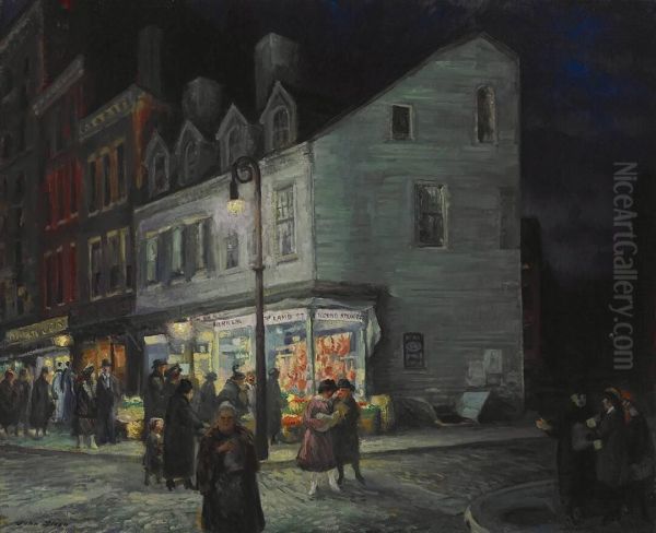 Bleecker Street, Saturday Night Oil Painting by John Sloan