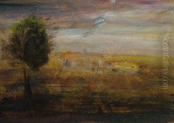 Landscape Study Oil Painting by Wilhelm Busch