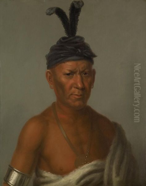 Wakechai (Crouching Eagle), Saukie Chief Oil Painting by Charles Bird King